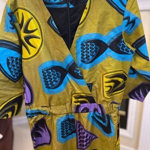 GRASS FIELDS  sleeved Ankara jumpsuit Multi color sz L/XL